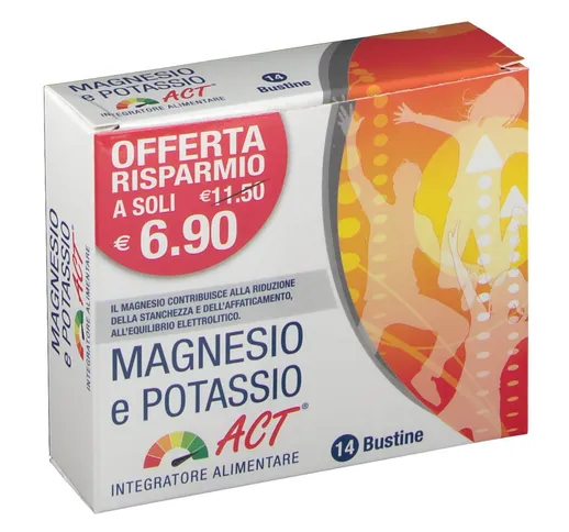 Magnesio Potassio Act 14 Bustine | Integratore Alimentare