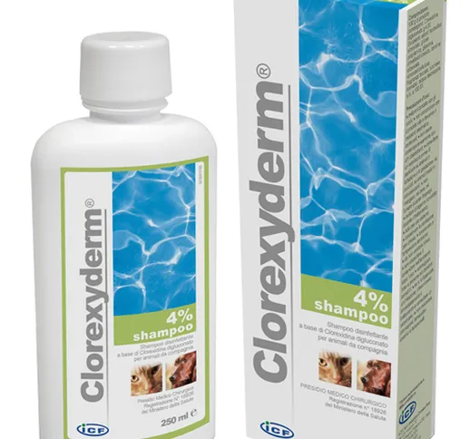 Clorexyderm Shampoo 4% Disinfettante Cani e Gatti 250 ml