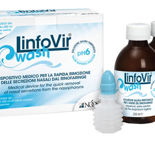LinfoVir Wash Soluzione Salina Ipertonica Igiene Nasale 2 Flaconi 250 ml
