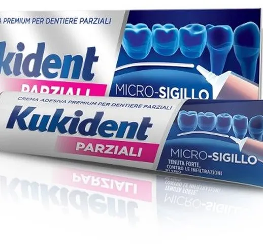 Kukident Parziali con Micro-Sigillo Crema Adesiva per Protesi Dentarie Parziali 40 grammi
