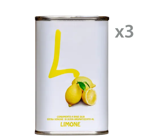 3 latte da 250 ml - Olio Aromatizzato al Limone