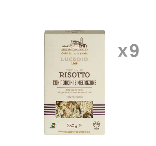 9 confezioni 250 gr - Risotto Porcini e Melanzane