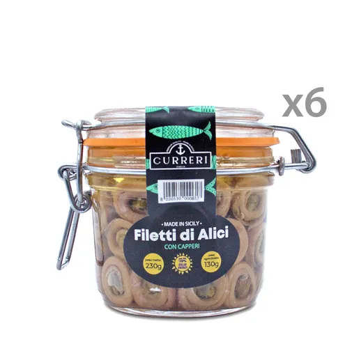 Filetti di Alici con Capperi - 6 vasetti 230 gr