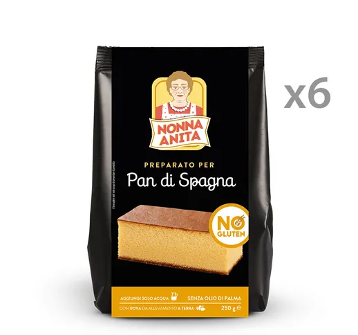 6 confezioni - Preparato per Pan di Spagna 250 gr