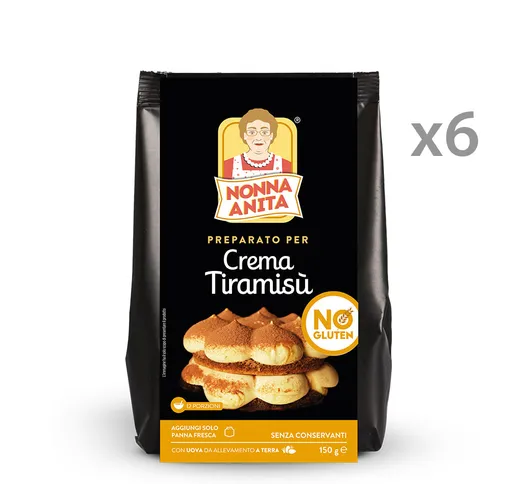 6 confezioni - Preparato per Crema Tiramisù 150 gr