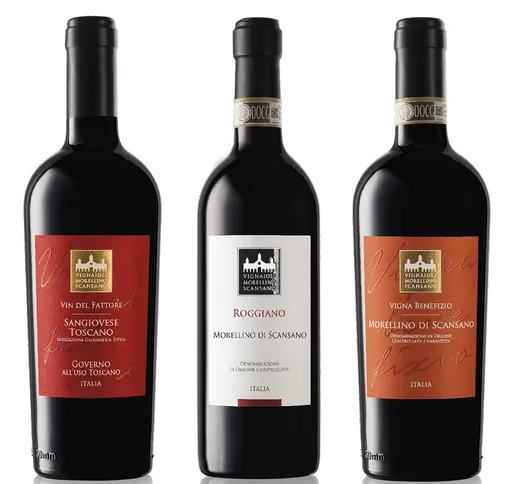 3 bottiglie miste: "Vin del Fattore" - "Roggiano" - "Vigna Benefizio"