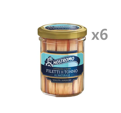 6 vasetti da 180 gr di filetti di tonno al naturale