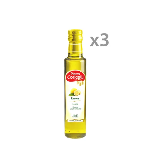 3 bottiglie - Olio Evo Aromatizzato "Limone" 250 ml