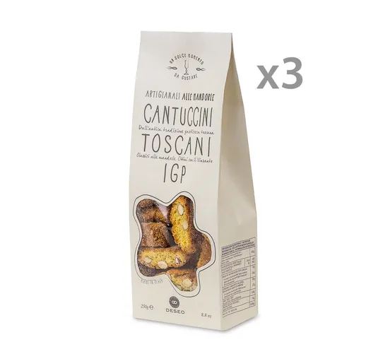 3 confezioni - Cantuccini Toscani IGP alle Mandorle 250 gr