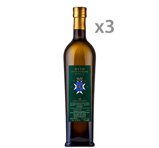 3 bottiglie da 75 cl - Olio Extra Vergine d'Oliva Castello Sonnino 2020/2021