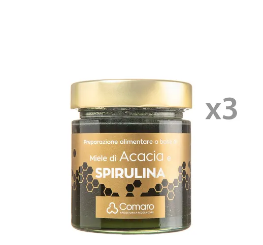 3 vasetti - Miele e Spirulina 250 gr