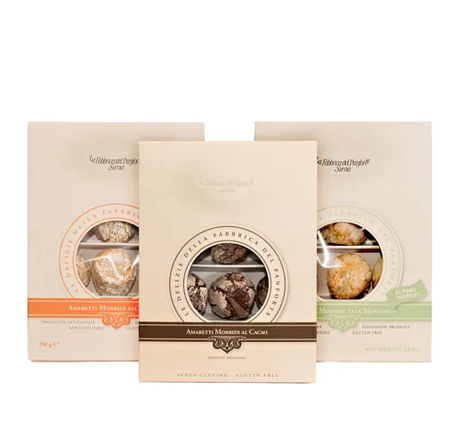 3 confezioni Amaretti morbidi assortiti da 250 gr: Amaretto morbido alla Mandorla - Amaret...