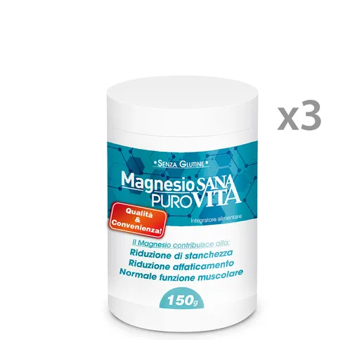 3 confezioni - Magnesio Puro 150 gr