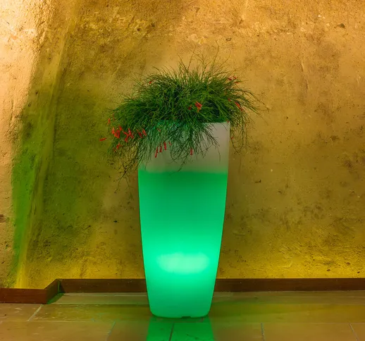 Vaso STILO  ROUND BRIGHT GREEN LIGHT Ø33xH70