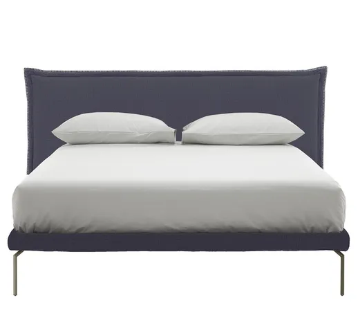 MILO - Letto matrimoniale da 180 con rete in appoggio, blu