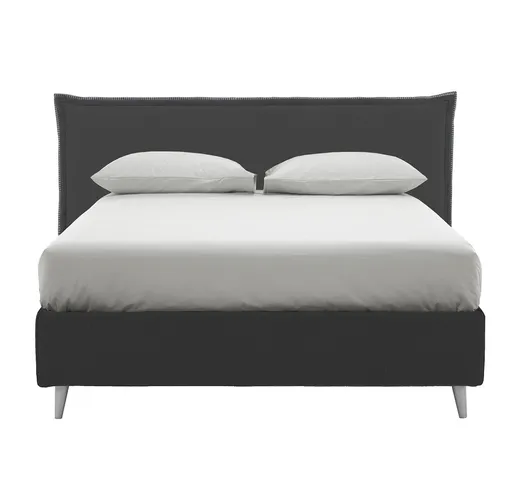 GIAVA - Letto matrimoniale da 180 contenitore con rete, grigio