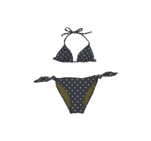 Bikini con triangolo fantasia con pois multicolor