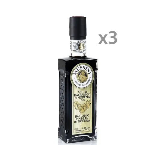 3 bottiglie - Aceto Balsamico di Modena IGP "Casa Mussini" 5 monete (con astuccio) 250 ml