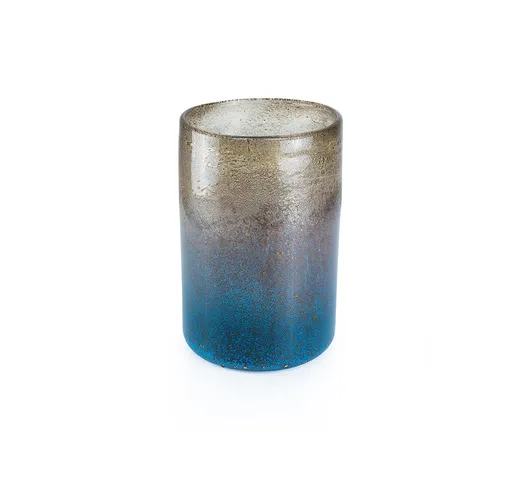 Vaso in vetro, azzurro/oro sfumato