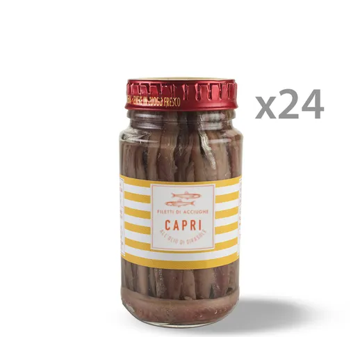 24 vasetti - Filetti di alici Capri in olio di girasole 140 gr