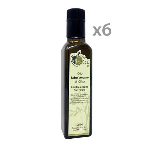 6 bottiglie - Olio Extravergine d'Oliva 250 ml con tappo antirabbocco