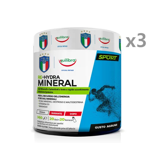 3 Confezioni - Equilibra Re-Hydra Mineral, 360 g