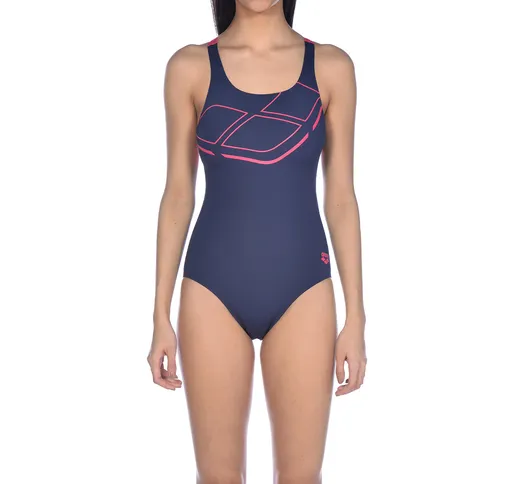 Arena costume intero  W ESSENTIALS SWIM PRO BACK ONE PIECE blue e rosa