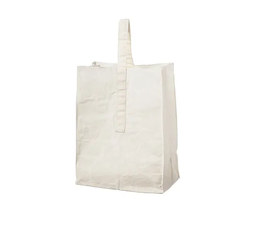 Borsa con manico in cotone grande, bianco