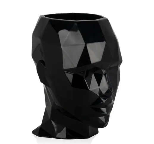 Adm - Portafiori 'vaso Testa di Donna Sfaccettata' - Colore Nero