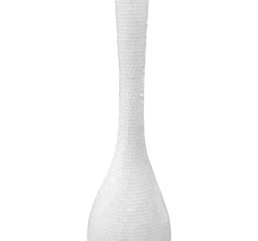 Adm - Vaso Decorato in Vetro 'vaso Olpe' - Colore Bianco