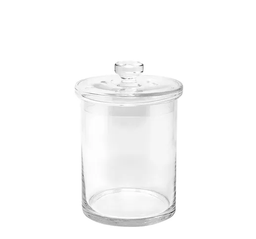 Vaso vetro c/coperchio Ø 14 cm H. 23