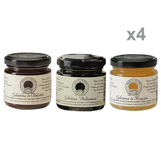 4 confezioni Assortimento n.1 gelatine (Gelatina di Dolcetto, Aceto Balsamico e Moscato)