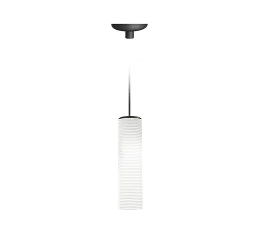 Clio - Lampada a sospensione a LED in vetro soffiato nero/diffusore bianco
