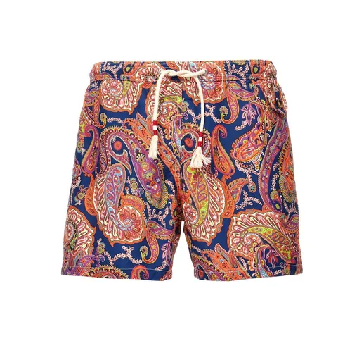 Mc2 Lighting 70ultralight Swim Short 70's Print Blu Uomo