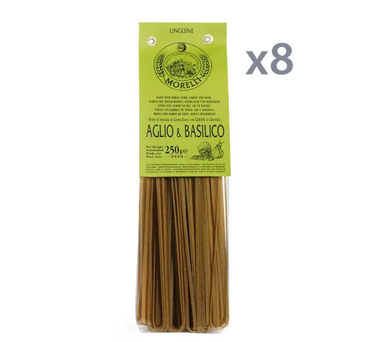 8 confezioni - Linguine aglio e basilico 250 gr
