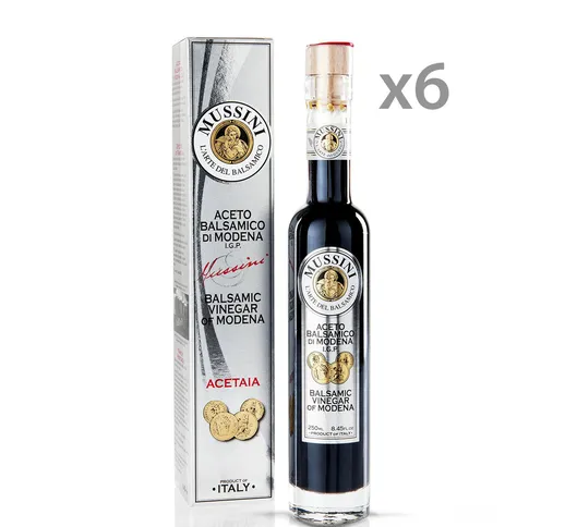 6 bottiglie da 250 ml - Aceto Balsamico di Modena IGP "Acetaia 4 monete"