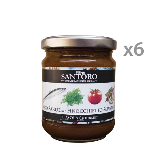 6 vasetti - Sugo finocchietto selvatico e sarde 180 ml