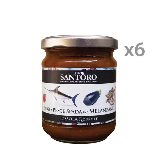 6 vasetti - Sugo Pesce Spada e Melanzane 180 ml