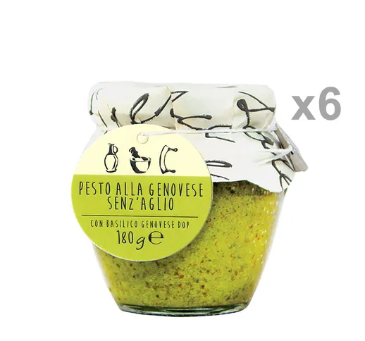 6 vasetti - Pesto alla Genovese senza aglio 180 gr