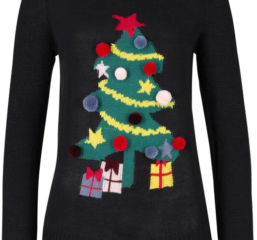 Maglione natalizio con albero di Natale (Nero) - bpc bonprix collection