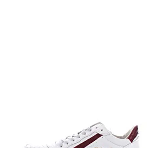 Valsport Davis Scarpa Sneaker Bassa Casual da Uomo Bianca/Bordeaux, Davis