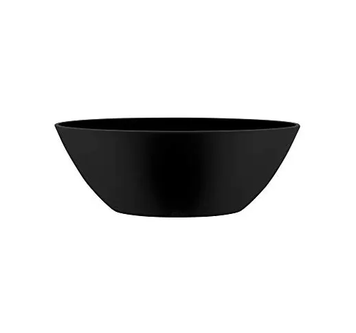 Elho Brussels Oval Vaso di Fiori, Living Black, 13.6x20.5x10.4 cm