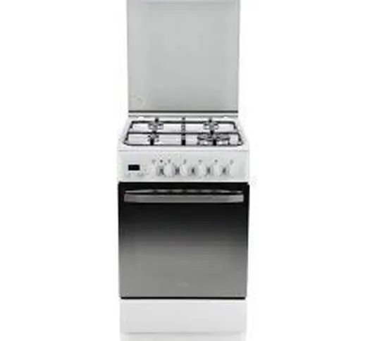 Hotpoint H5TMH5FA (W) cucina libera installazione 4 fuochi con doppia corona, forno elettr...