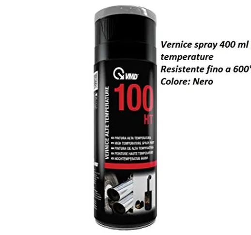 VMD bomboletta 400 ml vernice spray colore nero alte temperature per camini stufe forni ba...
