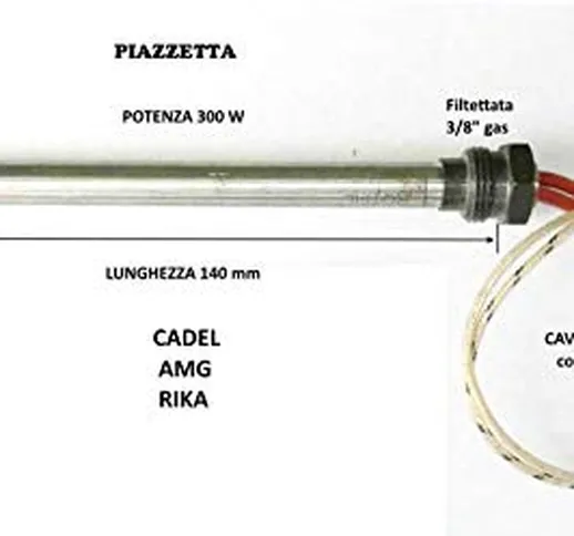 AGRIPRO CANDELETTA Resistenza ACCENSIONE Stufa Pellet 10 x 140 W 300 A Vite 3/8 Gas