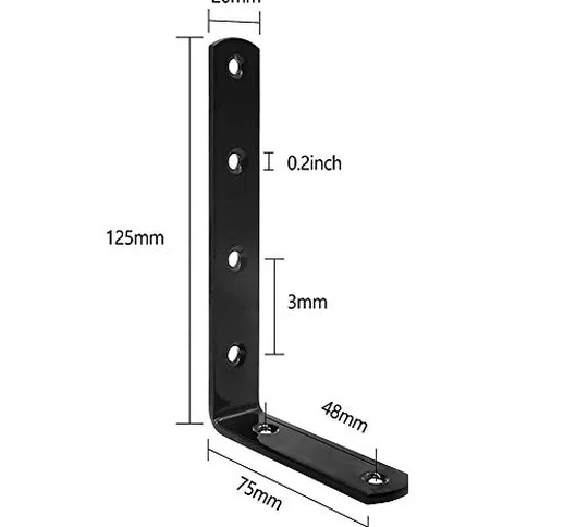 Staffe per mensole per impieghi gravosi, 8 pezzi per staffe a L per mensole, staffe a pare...