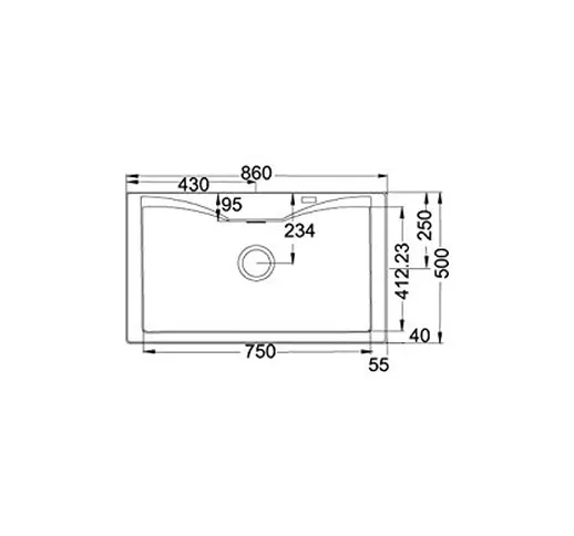 FRANKE Lavello ACG610-NAVENA 1 Vasca Dimensioni 86 x 50 cm Colore Avena Serie Acquario Lin...