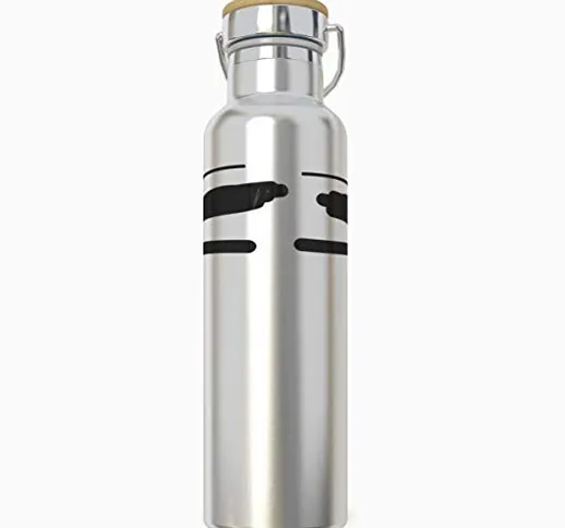 INDIGENA, Eco-Borraccia Termica in Acciaio Inox 600ml BPA Free, PIANTA UN ALBERO a bottigl...