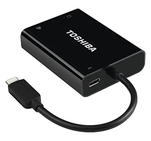 Toshiba, Adattatore da USB-C a VGA/LAN, Colore Nero