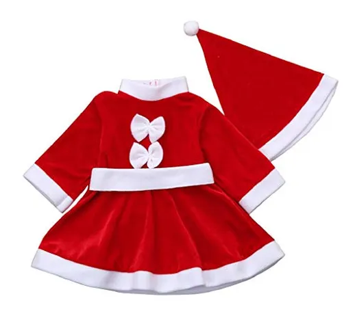 VICGREY ❤ Outfit Natale Set, Costume di Natale del Bambino della Ragazza Maniche Lunghe Pa...